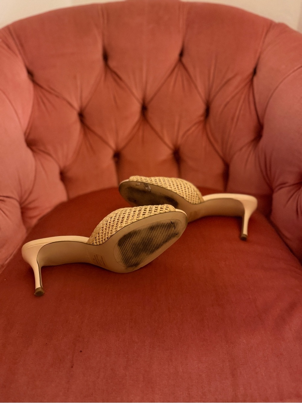 Steve Madden Woven Open-Toe Peep-Toe Mule Sandals in Natural - Picture 4 of 4